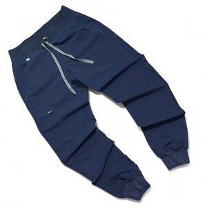 FIGS Scrub Joggers Women's XS Pants Navy Blue Zamoras Cargo Pockets Drawstring
